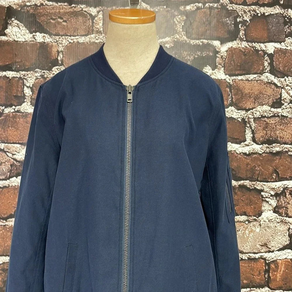 Chelsea28 Lace Jacket Full Zip Lace Back Navy Blue Size Large L - Picture 7 of 15